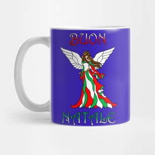 Buon Natale Stained Glass Italian Christmas Angel Mug